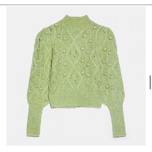 Zara KNIT SWEATER WITH EMBROIDERED BALLS